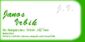 janos vrbik business card